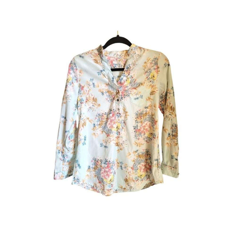Chiffon Blouse | Women's Medium | Blue Floral